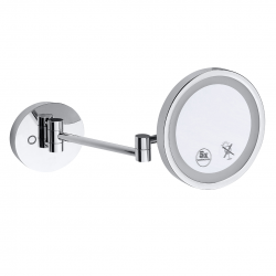 Kosmetinis veidrodis Bemeta Ø 20 cm, su LED apšvietimu, chromo 112101149