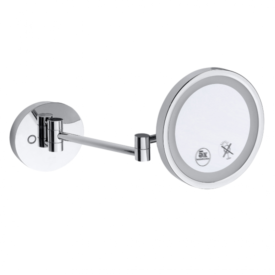 Kosmetinis veidrodis Bemeta Ø 20 cm, su LED apšvietimu, chromo 112101149