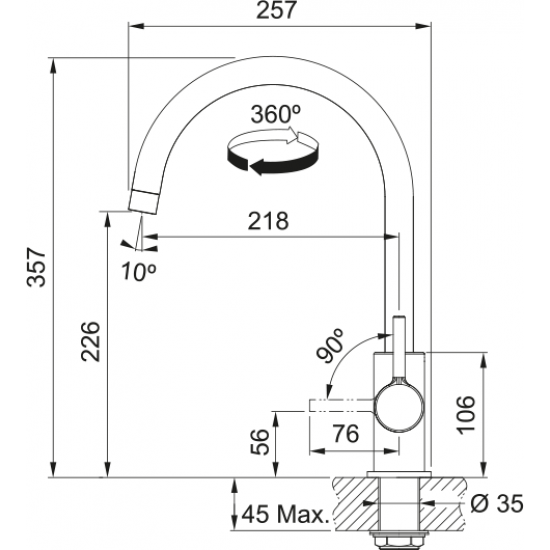 Maišytuvas Franke Lina XL 115.0626.024 baltas