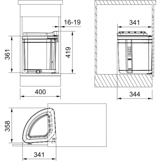 Rūšiavimo sistema Franke Pivot 40 27 121.0307.563
