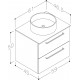 Spintelė voniai RB Joy 60 cm balta, su juodu pastatomu praustuvu