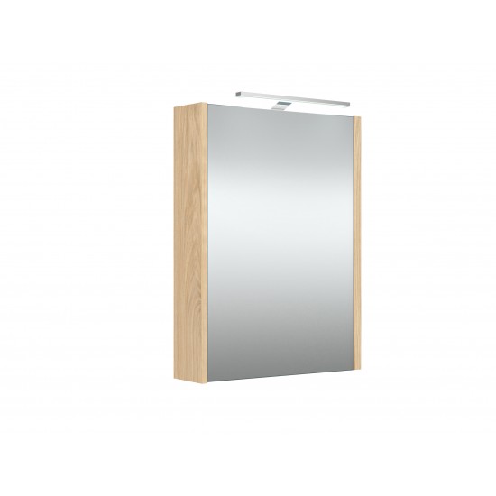 Veidrodinė spintelė RB Eco 50 cm šviesus ąžuolas, su apšvietimu