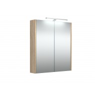 Veidrodinė spintelė RB Eco 60 cm pilkas ąžuolas, su apšvietimu