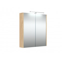 Veidrodinė spintelė RB Eco 60 cm šviesus ąžuolas, su apšvietimu Veidrodinė spintelė RB Eco 60 cm šviesus ąžuolas, su apšvietimu