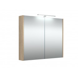 Veidrodinė spintelė RB Eco 80 cm pilkas ąžuolas, su apšvietimu Veidrodinė spintelė RB Eco 80 cm pilkas ąžuolas, su apšvietimu