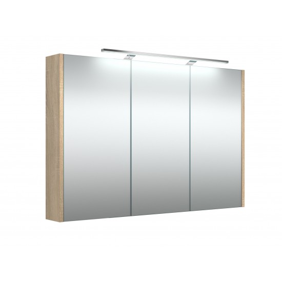 Veidrodinė spintelė RB Eco 100 cm pilkas ąžuolas, su apšvietimu