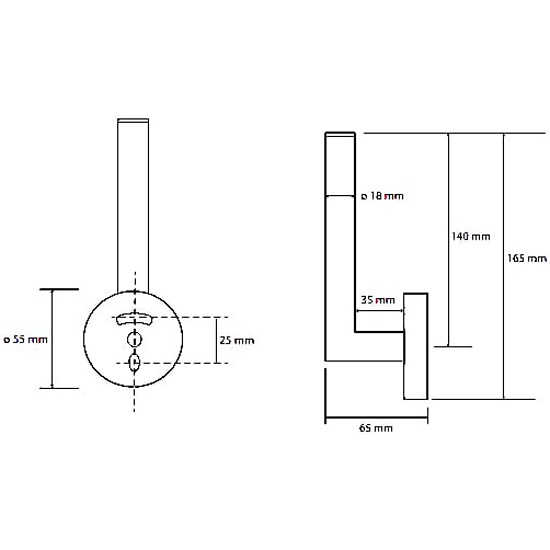 BEMETA GRAPHIT WC popieriaus laikiklis vertikalus