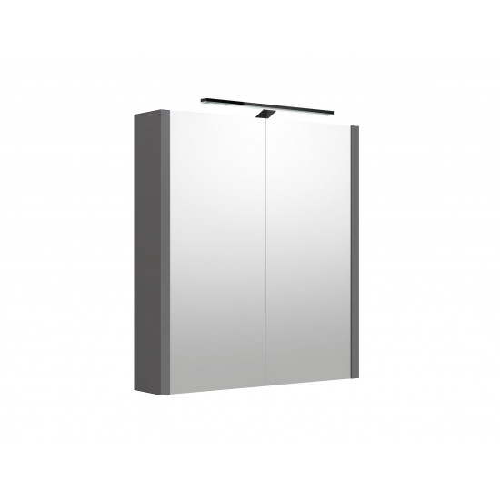 Veidrodinė spintelė RB Urban 60 cm pilka matinė, su apšvietimu