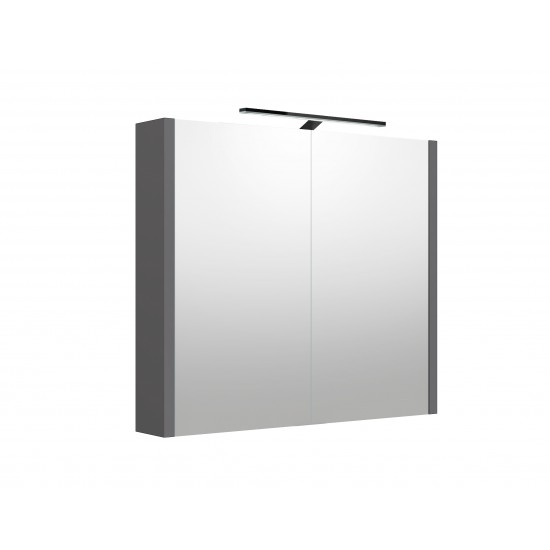 Veidrodinė spintelė RB Urban 80 cm pilka matinė, su apšvietimu