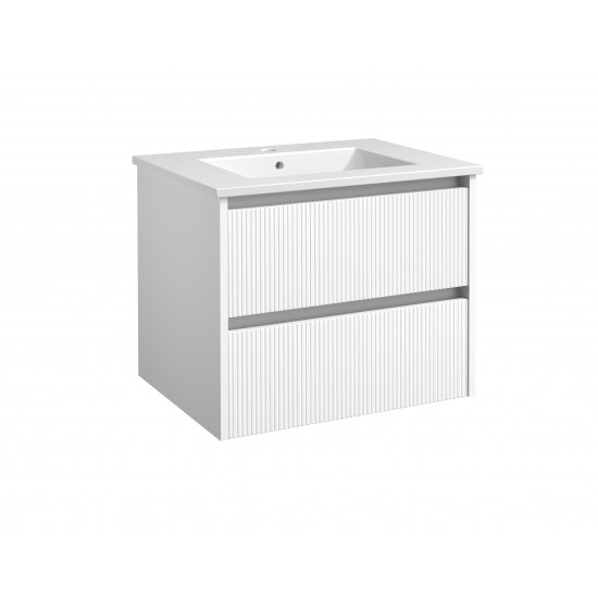 Spintelė voniai RB Urban 60 cm balta matinė / aliuminio, su praustuvu