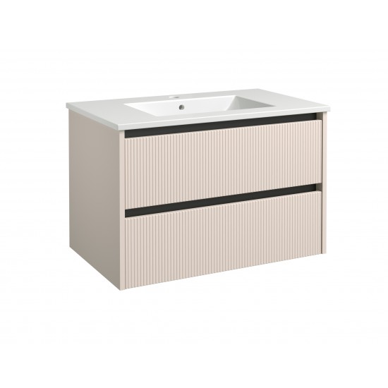 Spintelė voniai RB Urban 80 cm kašmyro pilka / juoda, su praustuvu