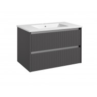 Spintelė voniai RB Urban 80 cm pilka matinė / aliuminio, su praustuvu