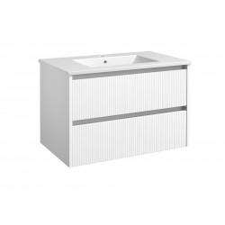 Spintelė voniai RB Urban 80 cm balta matinė / aliuminio, su praustuvu