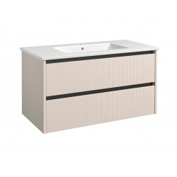 Spintelė voniai RB Urban 100 cm kašmyro pilka / juoda, su praustuvu Spintelė voniai RB Urban 100 cm kašmyro pilka / juoda, su praustuvu