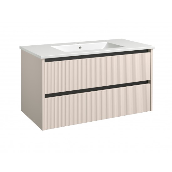 Spintelė voniai RB Urban 100 cm kašmyro pilka / juoda, su praustuvu