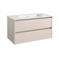 Spintelė voniai RB Urban 100 cm kašmyro pilka / aliuminio, su praustuvu Spintelė voniai RB Urban 100 cm kašmyro pilka / aliuminio, su praustuvu