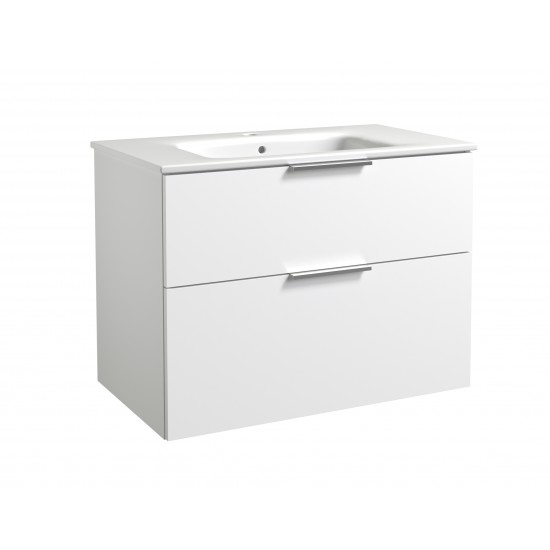 Spintelė voniai RB G-line 80 cm balta matinė, su praustuvu