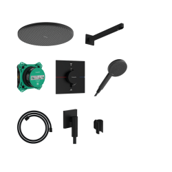 Potinkinė dušo sistema Hansgrohe Raindance Alive S 300 su termostatiniu maišytuvu, juoda