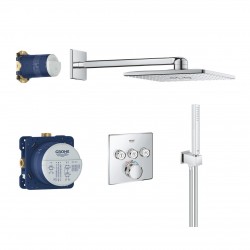 Potinkinė dušo sistema Grohe Grohtherm SmartControl 310 Cube su termostatiniu maišytuvu 34706000, chromas