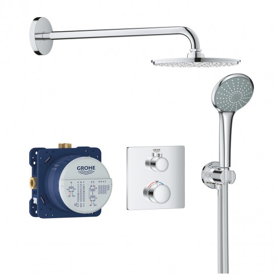 Potinkinė dušo sistema Grohe Grohtherm Cosmo 210 su termostatiniu maišytuvu 34734000, chromas Potinkinė dušo sistema Grohe Grohtherm Cosmo 210 su termostatiniu maišytuvu 34734000, chromas