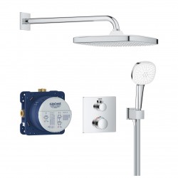 Potinkinė dušo sistema Grohe Grohtherm Tempesta 250 Cube su termostatiniu maišytuvu 34871000, chromas