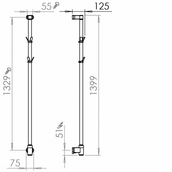 Elektrinis rankšluosčių džiovintuvas PAX Limbo M2 140 cm chromuotas