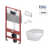 WC puodo Ravak Zante RimOFF su Soft Close dangčiu ir potinkinio rėmo TECE Base su chromuotu nuleidimo klavišu komplektas