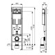 Potinkinis WC modulis TECEbase 9400440, 380 mm pločio, montavimo aukštis 1120 mm,