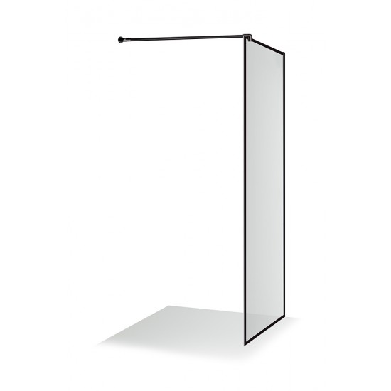 Dušo sienelė Brasta Glass Ema 100 x 200 cm juoda matinė