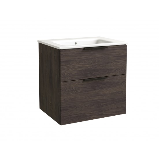 Spintelė voniai RB Grand 60 cm rudas ąžuolas, su praustuvu Spintelė voniai RB Grand 60 cm rudas ąžuolas, su praustuvu
