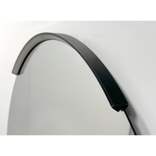 Veidrodis su LED šviestuvu RB Eco Round Moon juodas 80 cm