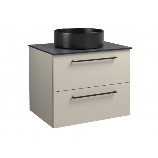 Spintelė voniai RB Joy 60 cm taupe, su juodu pastatomu praustuvu