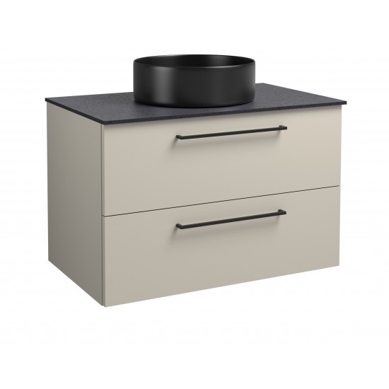 Spintelė voniai RB Joy 80 cm taupe, su juodu pastatomu praustuvu