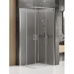 Uždara dušo kabina New Trendy Prime 80 x 80 cm blizgus chromas, skaidrus stiklas