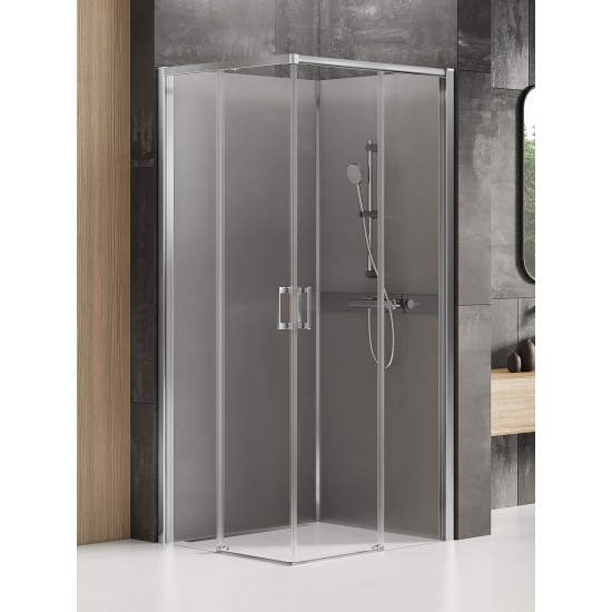 Uždara dušo kabina New Trendy Prime 80 x 80 cm blizgus chromas, skaidrus stiklas