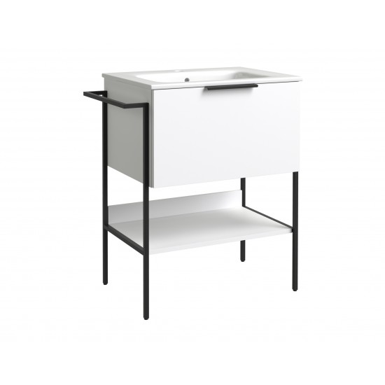 Spintelė voniai RB Mono 60 cm balta matinė, su praustuvu
