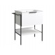 Spintelė voniai RB Mono 60 cm balta matinė, su praustuvu