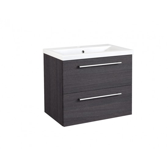 Spintelė voniai RB Scandic 60 cm juodas ąžuolas, su praustuvu