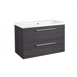 Spintelė voniai RB Scandic 80 cm juodas ąžuolas, su praustuvu Spintelė voniai RB Scandic 80 cm juodas ąžuolas, su praustuvu