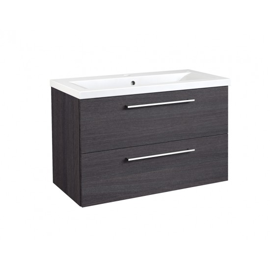 Spintelė voniai RB Scandic 80 cm juodas ąžuolas, su praustuvu