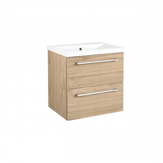 Spintelė voniai RB Scandic 50 cm šviesus ąžuolas, su praustuvu