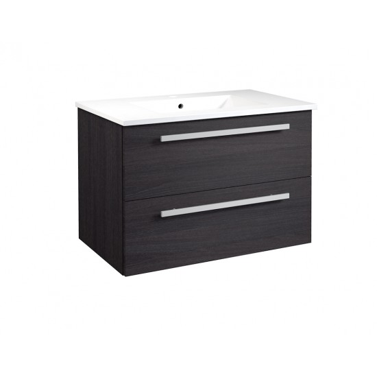 Spintelė voniai RB Serena 80 cm juodas ąžuolas, su praustuvu