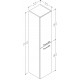 Ūkinė spintelė RB Scandic 35 cm šviesus ąžuolas