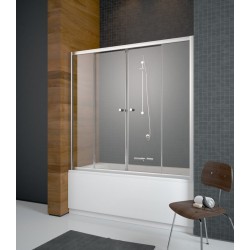 Vonios sienelė Radaway Vesta DWD 140 cm chromas + skaidrus stiklas