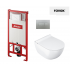 WC puodo Ravak Uni Chrome RimOFF su Soft Close dangčiu ir potinkinio rėmo Ravak Uni su satino nuleidimo klavišu komplektas