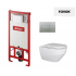 WC puodo Ravak Zante RimOFF su Soft Close dangčiu ir potinkinio rėmo Ravak Uni su satino nuleidimo klavišu komplektas