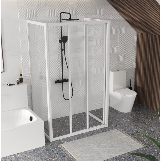 Dušo kabina Ravak Supernova ASDP3 + 2APSS 80 x 80 cm balta, matinis plastikas