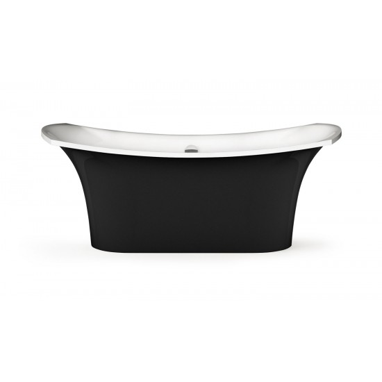 Akmens masės vonia Paa Bel Canto 180 x 85 cm balta / Glossy Black