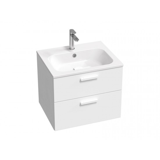 Spintelė voniai Ravak Chrome II SD 60 cm balta, baltos rankenėlės su praustuvu