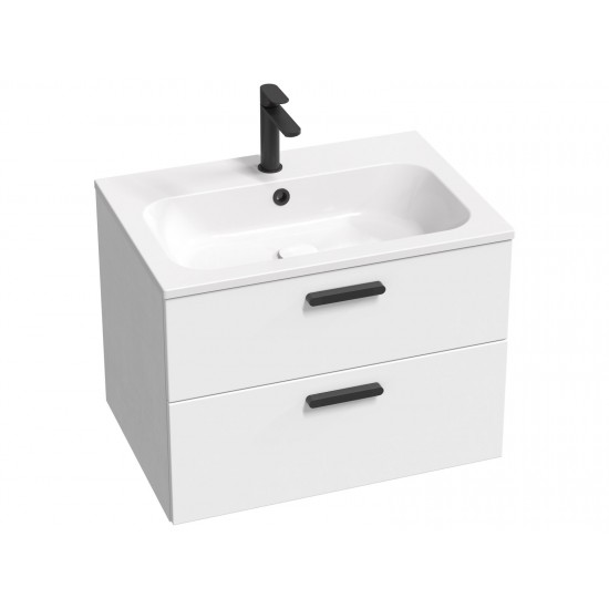 Spintelė voniai Ravak Chrome II SD 70 cm balta, juodos rankenėlės su praustuvu